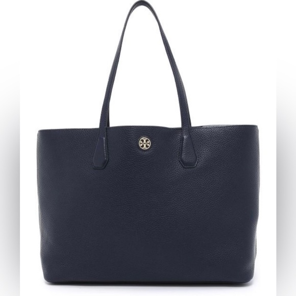 Tory Burch Handbags - Tory Burch Perry Tote in Navy Blue with Gold Hardware